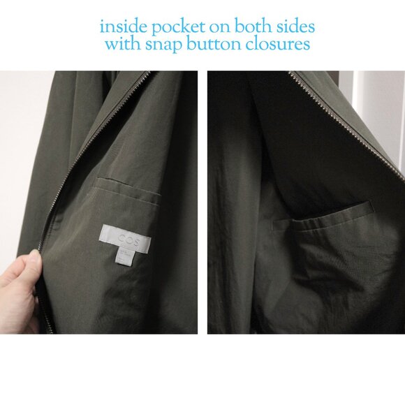 COS Men's Regular-Fit Olive Green Bomber Jacket - Picture 6 of 8